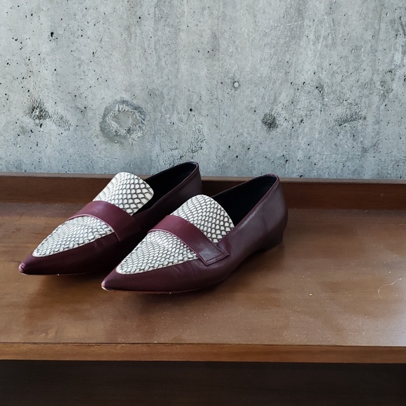 Celine Snakeskin Loafers (Burgundy, Size 39) - Picture 6 of 7
